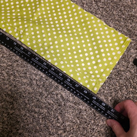 Coldwater Creek Seeing Spots Ankle Jeans Lime Green Polka Dot Womens 14 NWT - Picture 3 of 7